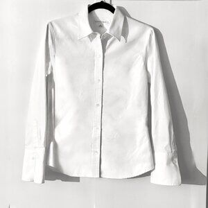 Banana Republic Women’s Fitted White Button Down Long Sleeve Shirt Size M